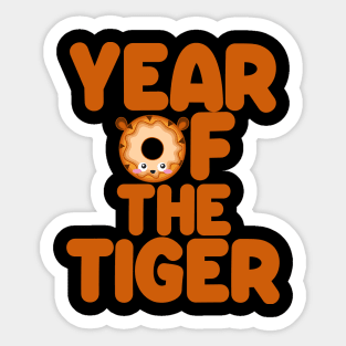 Kawaii Year Of The Tiger Donut Chinese New Year Sticker